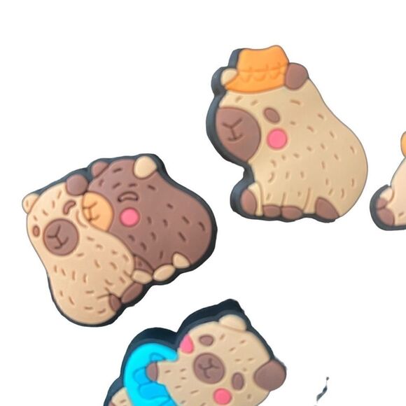 Set of 6 Capybaras Shoe Charms for Crocs NEW - Picture 2 of 6